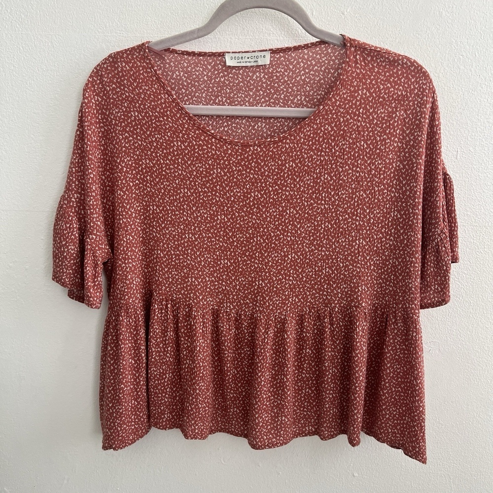 Anthropologie Rust Floral Blouse